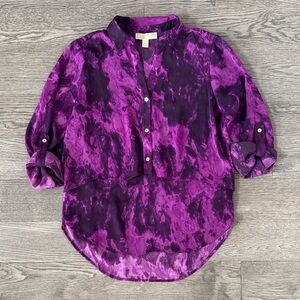 🌼MICHAEL KORS🌼 Purple Chiffon Layered Tunic Shirt